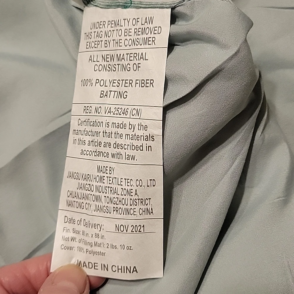 Bedsure Sage Green white stripe comforter Queen 88x88